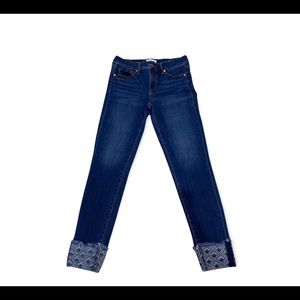 LOFT Cropped Denim Jeans Boho Aztec